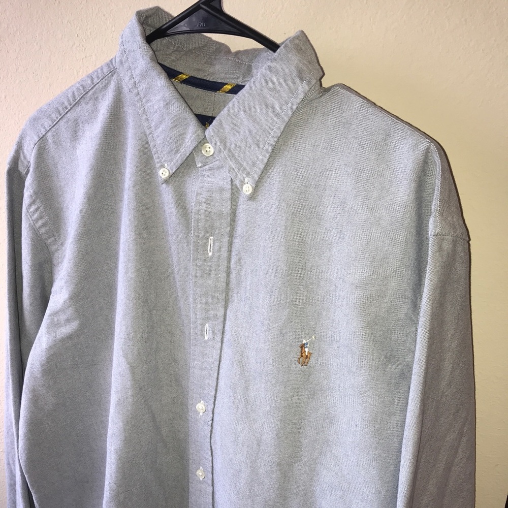 Stunning grey Oxford Long Sleeve Button down